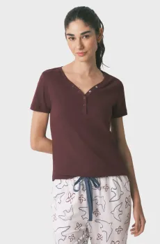 Женская бордовая футболка Бордовый XL womensecret 3273288
