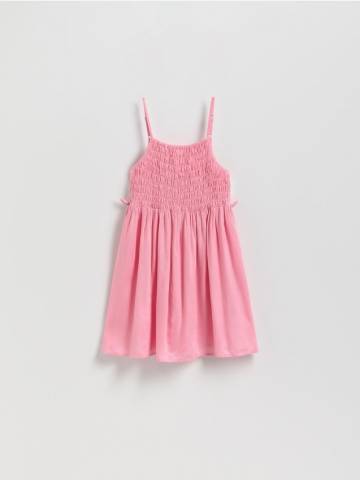 Reserved - Сукня з домішкою льону - яскраво-рожевий - 173EX-42X