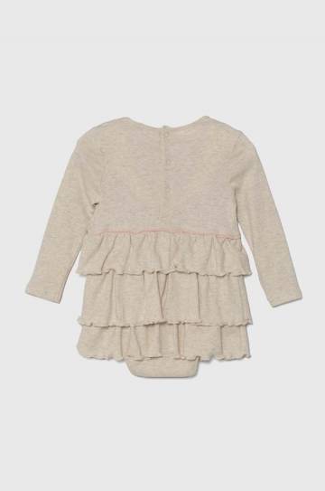 Детское хлопковое платье Guess цвет бежевый mini расклешённое S4YG12 KAE14 Детское хлопковое платье Guess цвет бежевый mini расклешённое S4YG12 KAE14