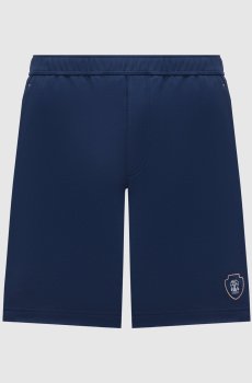 Синие шорты с принтом эмблемы