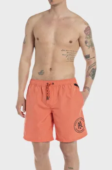 Мужские оранжевые плавательные шорты Коралловый S Replay LM1142.000.82972
