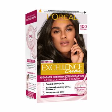 Крем-краска для волос LOreal Paris Excellence Creme с тройным уходом, 400 Каштановый, 192 мл Крем-краска для волос LOreal Paris Excellence Creme с тройным уходом, 400 Каштановый, 192 мл