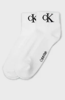 Мужские белые носки (2 пары) CKJ MEN QUARTER 2P MONOGRAM Белый 43-46 Calvin Klein 701228805