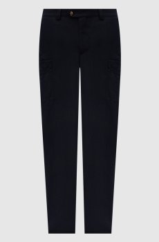 Синий карго с льном