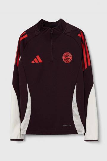 Детская кофта adidas Performance FCB TR TOPY цвет бордовый с принтом IS9930 Детская кофта adidas Performance FCB TR TOPY цвет бордовый с принтом IS9930