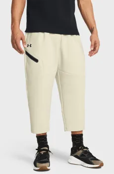 Мужские бежевые спортивные брюки Unstoppable Flc Baggy Crop Бежевый S Under Armour 1384010-273