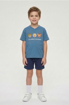 Бавовняна футболка з принтом FIFA World Cup - синій
