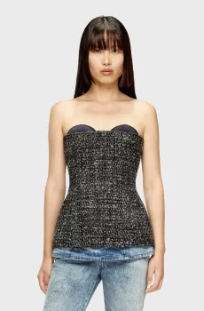 Женский черный твидовый топ T-ORSET Черный 38 Diesel A20623 0EPCS