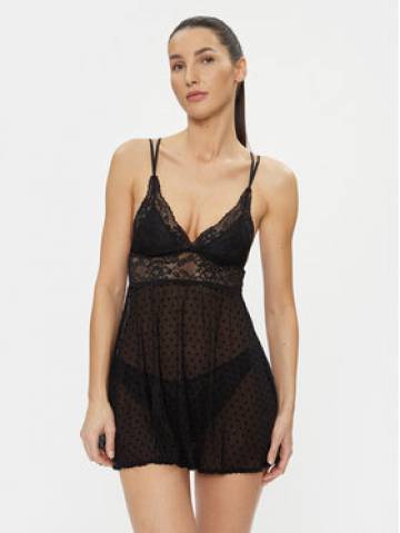 Hunkemöller Нічна сорочка Beatriz 169282 Чорний Feminine Fit Hunkemöller Нічна сорочка Beatriz 169282 Чорний Feminine Fit