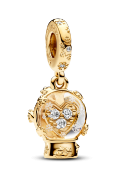 Намистина "Снігова куля зі сніжинкою у формі серця"