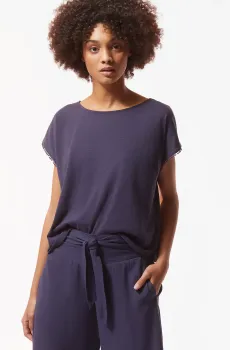 Женская тёмно-синяя  футболка AIMEE Синий L Etam 6524756