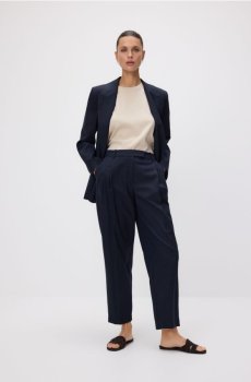 Reserved - Штани каро з додаванням вовни - темно-синій - 084JL-59X