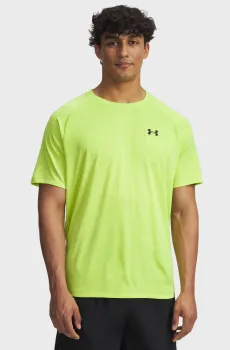 Мужская салатовая футболка UA Tech Textured SS Салатовый M Under Armour 1382796-389