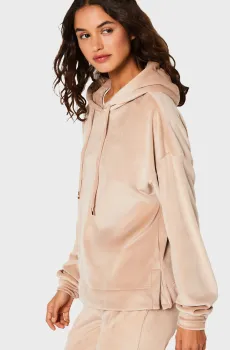 Женское бежевое велюровое худи PEKAN Бежевый S Etam 6548592