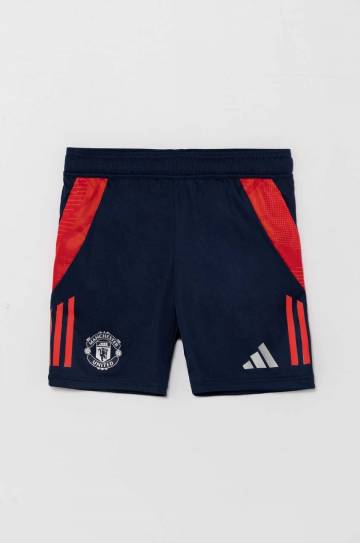 Детские шорты adidas Performance MUFC TR SHO цвет синий с узором регулируемая талия IT2020 Детские шорты adidas Performance MUFC TR SHO цвет синий с узором регулируемая талия IT2020