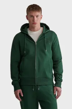 Мужское зеленое худи REG TONAL SHIELD FULL ZIP Зеленый L Gant 2037021