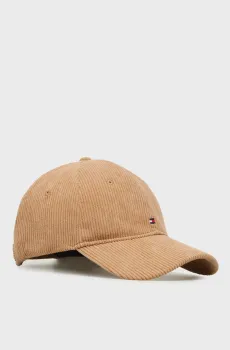 Мужская коричневая вельветовая кепка FLAG Коричневый ONESIZE Tommy Hilfiger AM0AM13583
