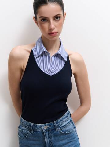 Mohito - Блузка з коміром - сталевий синій - L