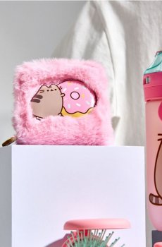 Плюшевий гаманець з мотивом котика Pusheen - пастельний рожевий