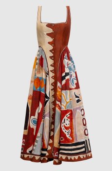 Платье Michelle в брендовый принт с льном