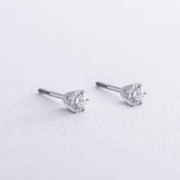 Серьги - пусеты с бриллиантами (белое золото) 331581121 Серьги - пусеты с бриллиантами (белое золото) 331581121