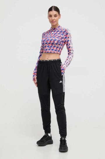 Штаны для бега adidas Performance Own the Run цвет чёрный с принтом Штаны для бега adidas Performance Own the Run цвет чёрный с принтом