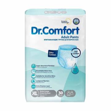 Подгузники-трусы для взрослых Dr.Comfort размер XL (120-170 см), 30 шт Подгузники-трусы для взрослых Dr.Comfort размер XL (120-170 см), 30 шт