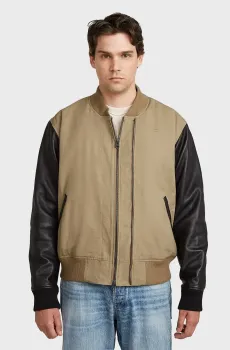 Мужской бежевый бомбер Varsity Коричневый S G-Star RAW D28325,E347