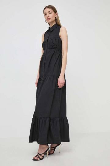 Хлопковое платье Patrizia Pepe цвет чёрный maxi расклешённое 2A2794 A9B9 Хлопковое платье Patrizia Pepe цвет чёрный maxi расклешённое 2A2794 A9B9