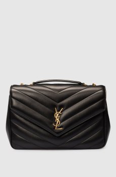 Черная кожаная сумка LOULOU с логотипом