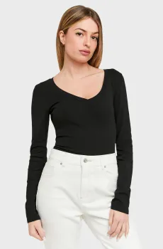 Женский черный лонгслив Черный S Tally Weijl STSCOVANELA