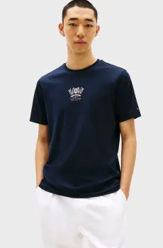 Мужская темно-синяя футболка CREST EMBRO Синий L Tommy Hilfiger MW0MW38613