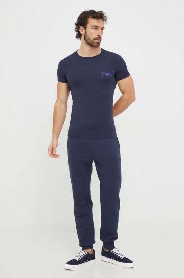 Футболка лаунж Emporio Armani Underwear 2 шт цвет синий с принтом Футболка лаунж Emporio Armani Underwear 2 шт цвет синий с принтом