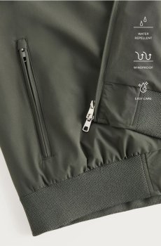 Reserved - Бомбер куртка з коміром-стійкою - сіро-зелений - 561HK-96X