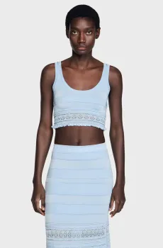 Женский голубой топ Голубой XS Sandro SFPPU02831_Sky Blue