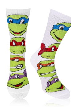 Носки мужские AmiGO Черепашки-ниндзя крупные, белые, размер 25