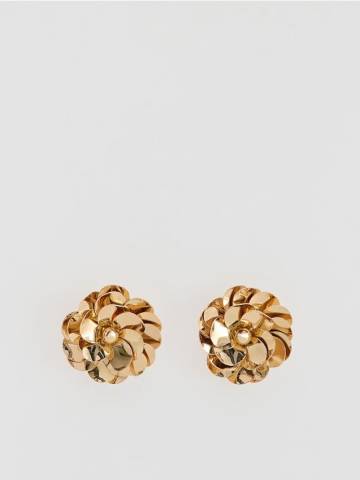 Reserved - Сережки у формі квітів - золотий - 546FD-GLD