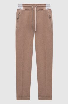 Спортивные брюки коричневого цвета с отворотами