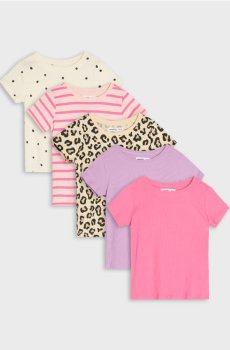 Бавовняні футболки 5 pack - кремовий