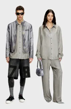 Серая рубашка S-LEON (унисекс) Серый 50 Diesel A16692 0CMBB