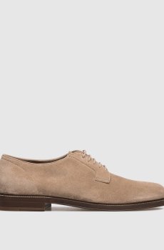 Коричневые замшевые дерби