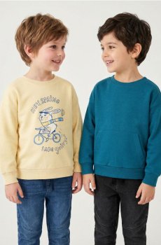 Світшоти crewneck з домішкою бавовни 2 pack - нюдовий