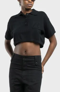 Женское черное поло Черный L Replay DK3855.000.G23726