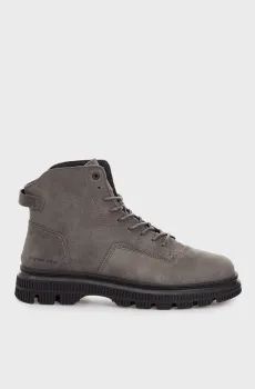 Мужские серые кожаные ботинки VETAR MID OIL Серый 45 G-Star RAW 2342 052704