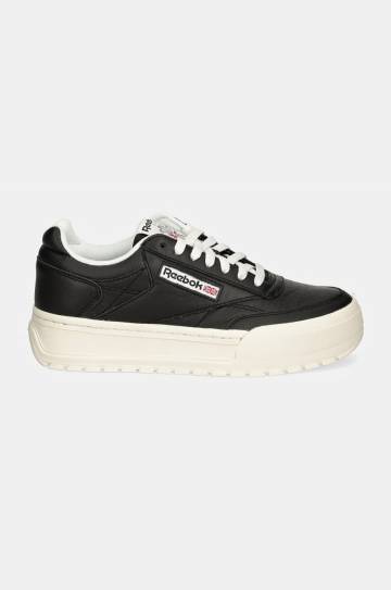 Кожаные кроссовки Reebok Classic Club C Megacourt цвет чёрный 100201239 Кожаные кроссовки Reebok Classic Club C Megacourt цвет чёрный 100201239
