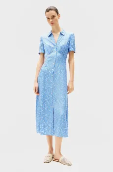 Женское голубое платье с узором FLUID Голубой M Tommy Hilfiger WW0WW45941