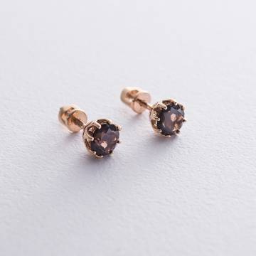 Золотые серьги-пусеты (топаз) с06606 Золотые серьги-пусеты (топаз) с06606