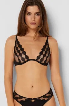 Женский черный бюстгальтер с мягкой треугольной чашкой INOUBLIABLE Черный 70C Etam 6543382