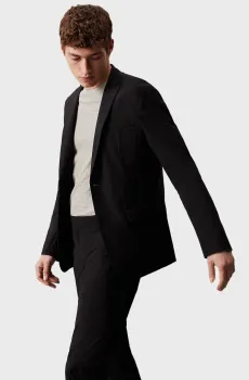 Мужской черный пиджак TECHNICAL COMFORT SLIM BLAZER Черный S Calvin Klein K10K113484