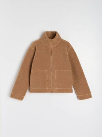 Світшот на штучному хутрі - золотисто-коричневий